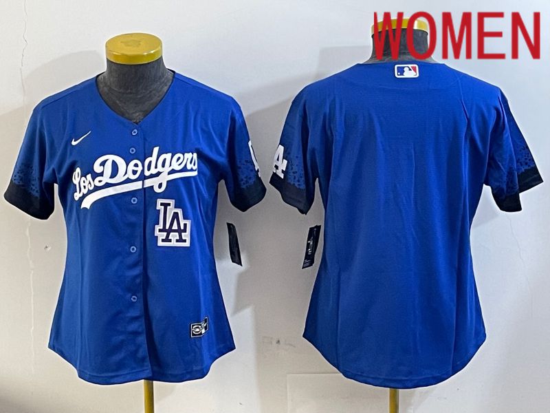 Women Los Angeles Dodgers blank 2024 blue jersey 202411298->women mlb jersey->Women Jersey